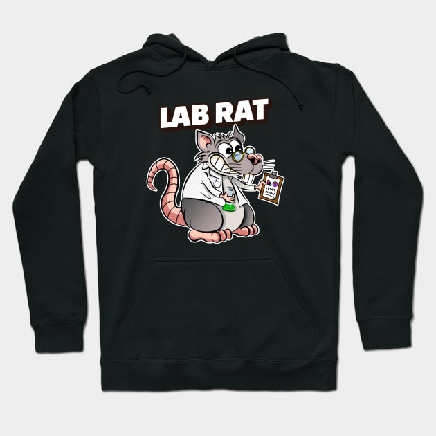 Lab Rat Funny Cartoon Art Hoodie by Samuel John